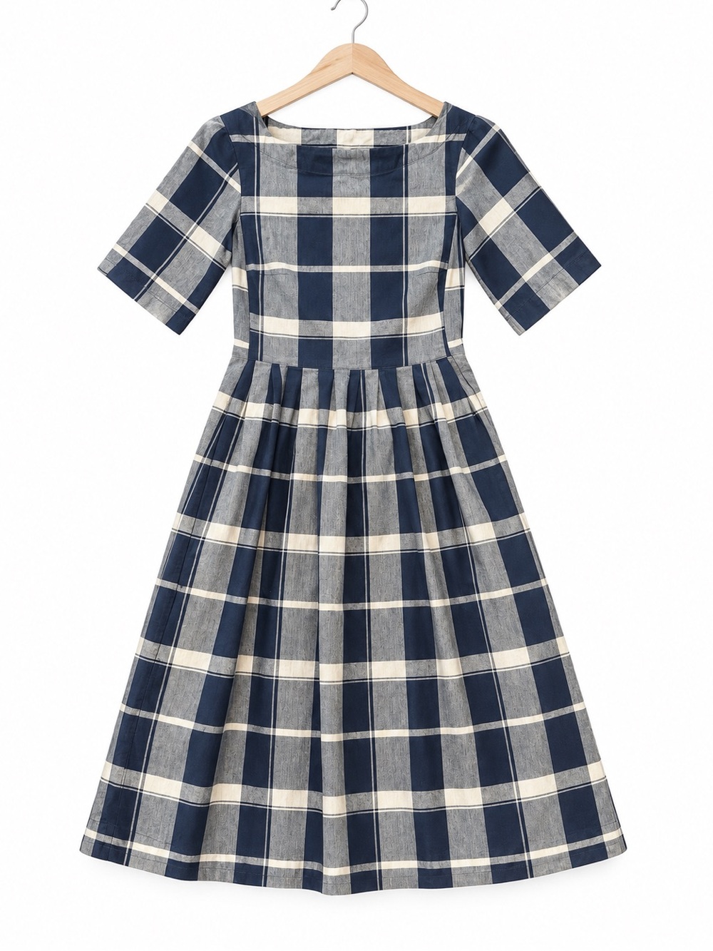 TOAST Plaid Midi Dress size US 2/ UK 6 Check Tartan Cottagecore Dark academia